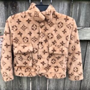 Toddler Faux Shearling Monogram Jacket